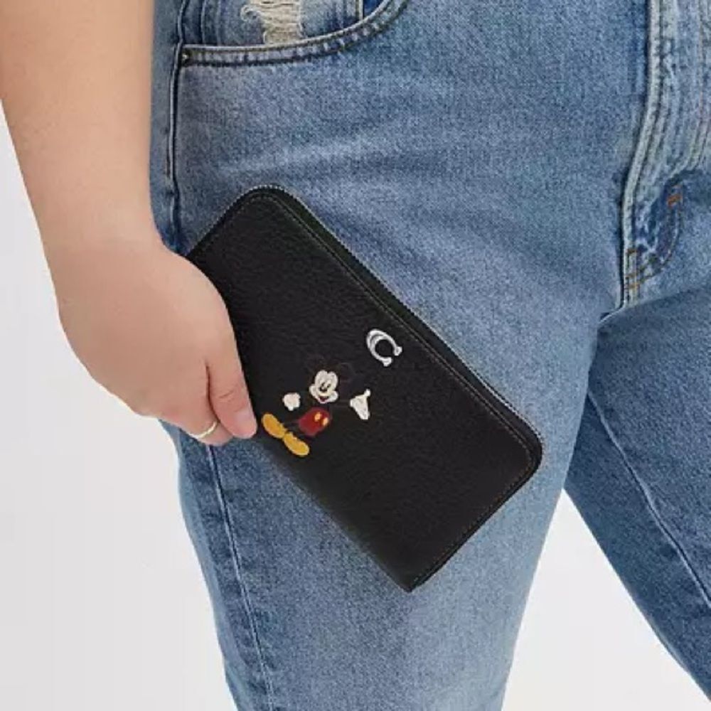NWT Disney X Coach Essential Accordion Zip Wallet Leather w/ Mickey Mouse CQ783 - Picture 4 of 7